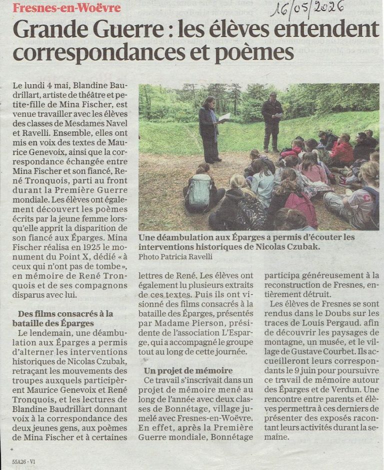 article ER Lettres aux Eparges 04.06.26